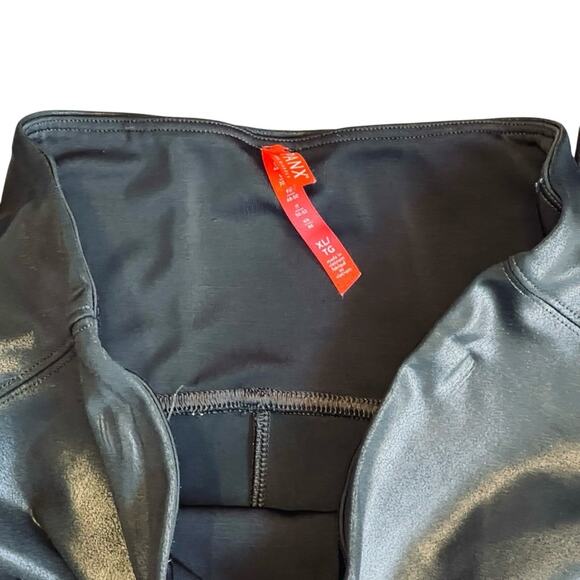 Spanx Women’s Sz XL Black Faux Leather High Rise Leggings Pull On Shaping - Picture 7 of 16